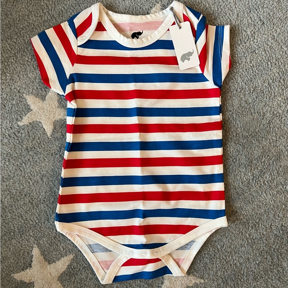 Monica and Andy short sleeve onesie